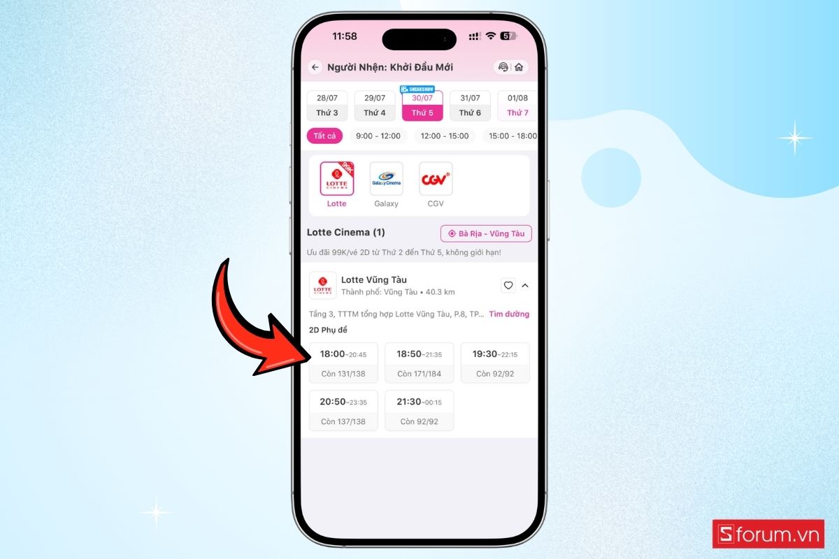 Cách đặt vé xem Người nhện: Khởi đầu mới qua ví MoMo bước 6