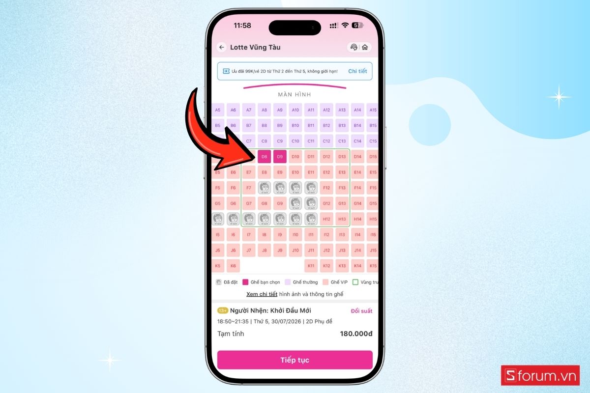 Cách đặt vé xem Người nhện: Khởi đầu mới qua ví MoMo bước 7