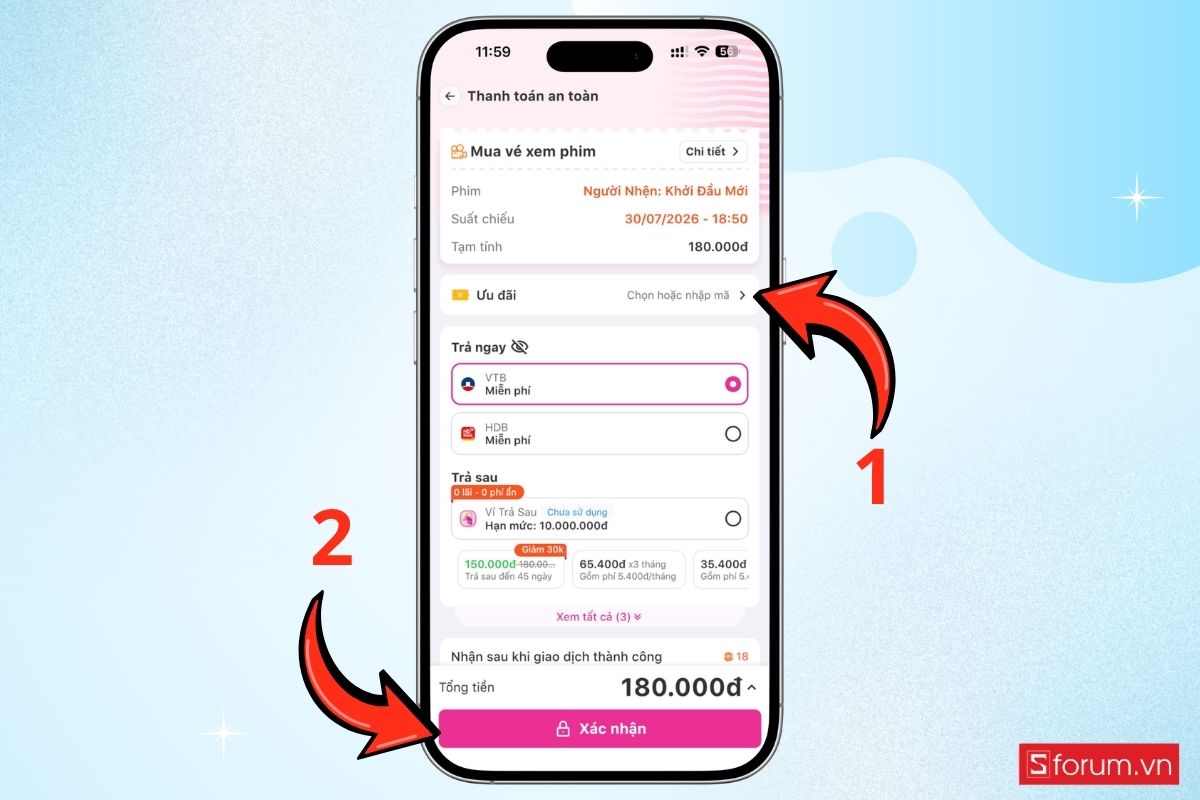 Cách đặt vé xem Người nhện: Khởi đầu mới qua ví MoMo bước 10