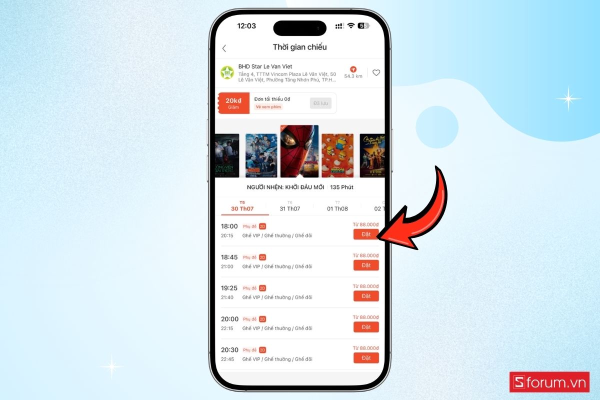 Cách đặt vé xem Người nhện: Khởi đầu mới qua Shopee Pay bước 6