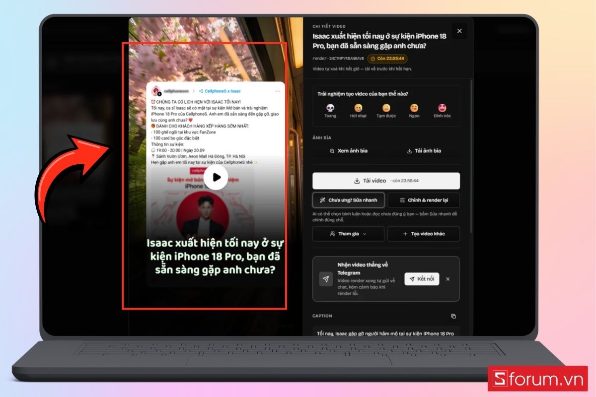 Cách đổi Biến bài viết Threads thành video ngắn bước 7