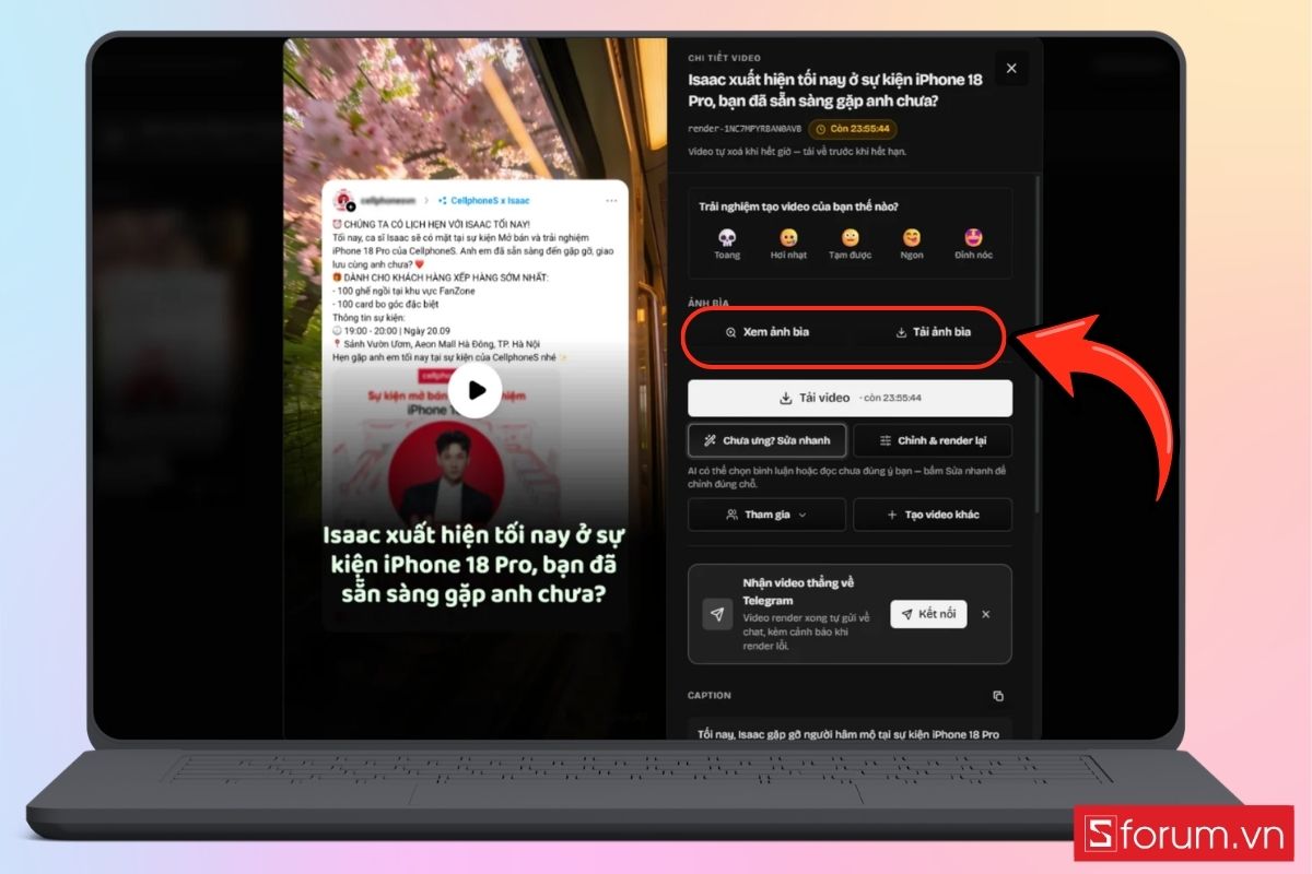 Cách đổi Biến bài viết Threads thành video ngắn bước 10