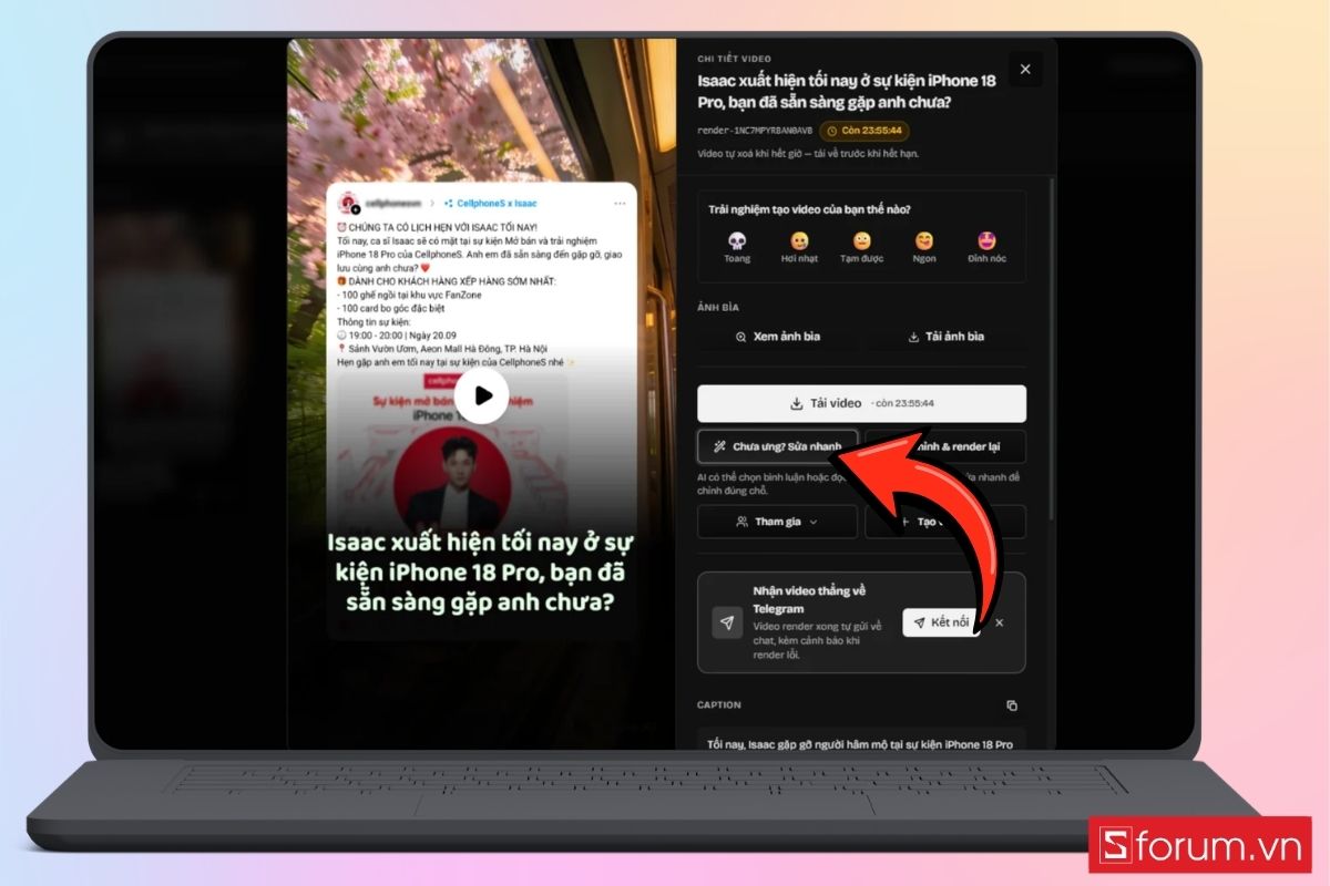 Cách đổi Biến bài viết Threads thành video ngắn bước 8