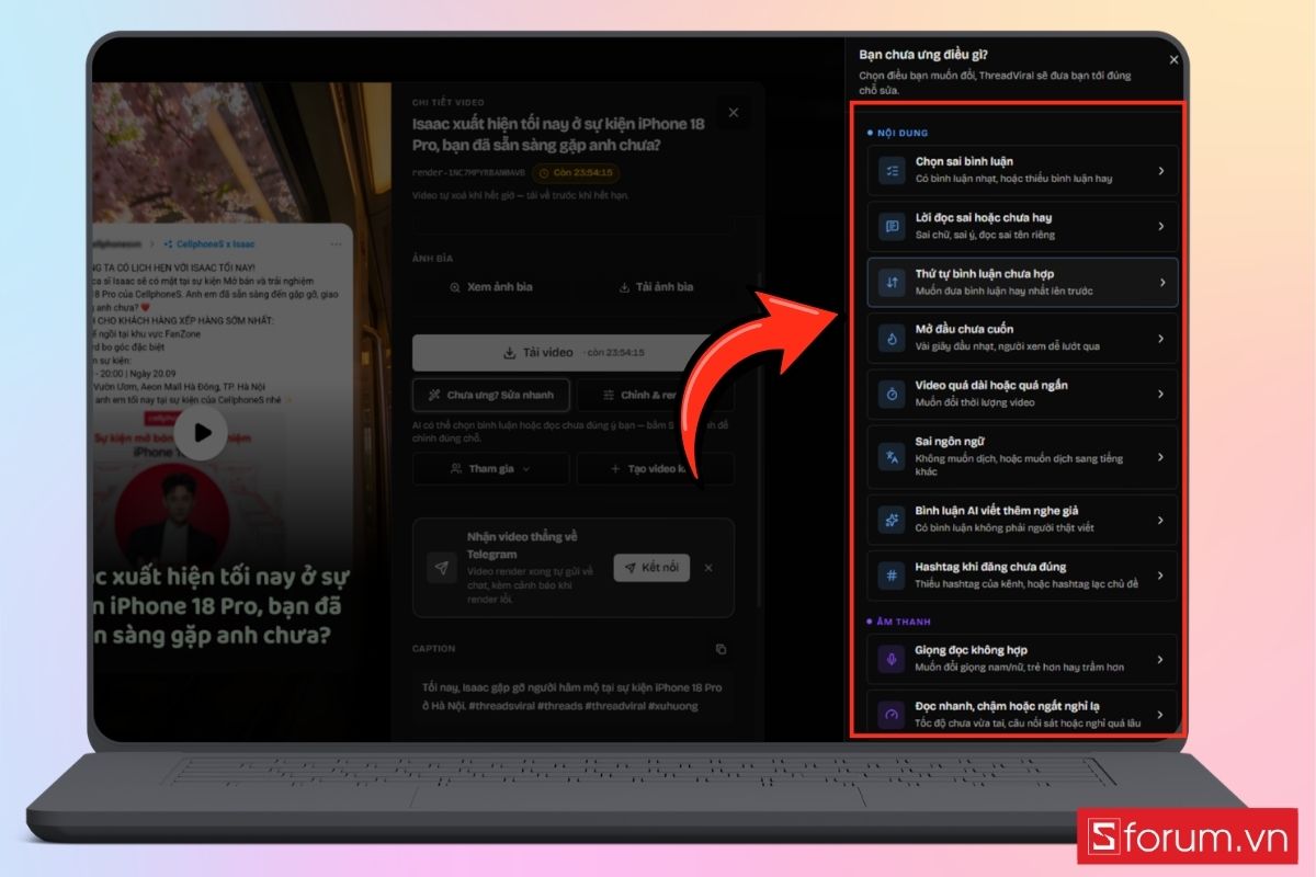Cách đổi Biến bài viết Threads thành video ngắn bước 9