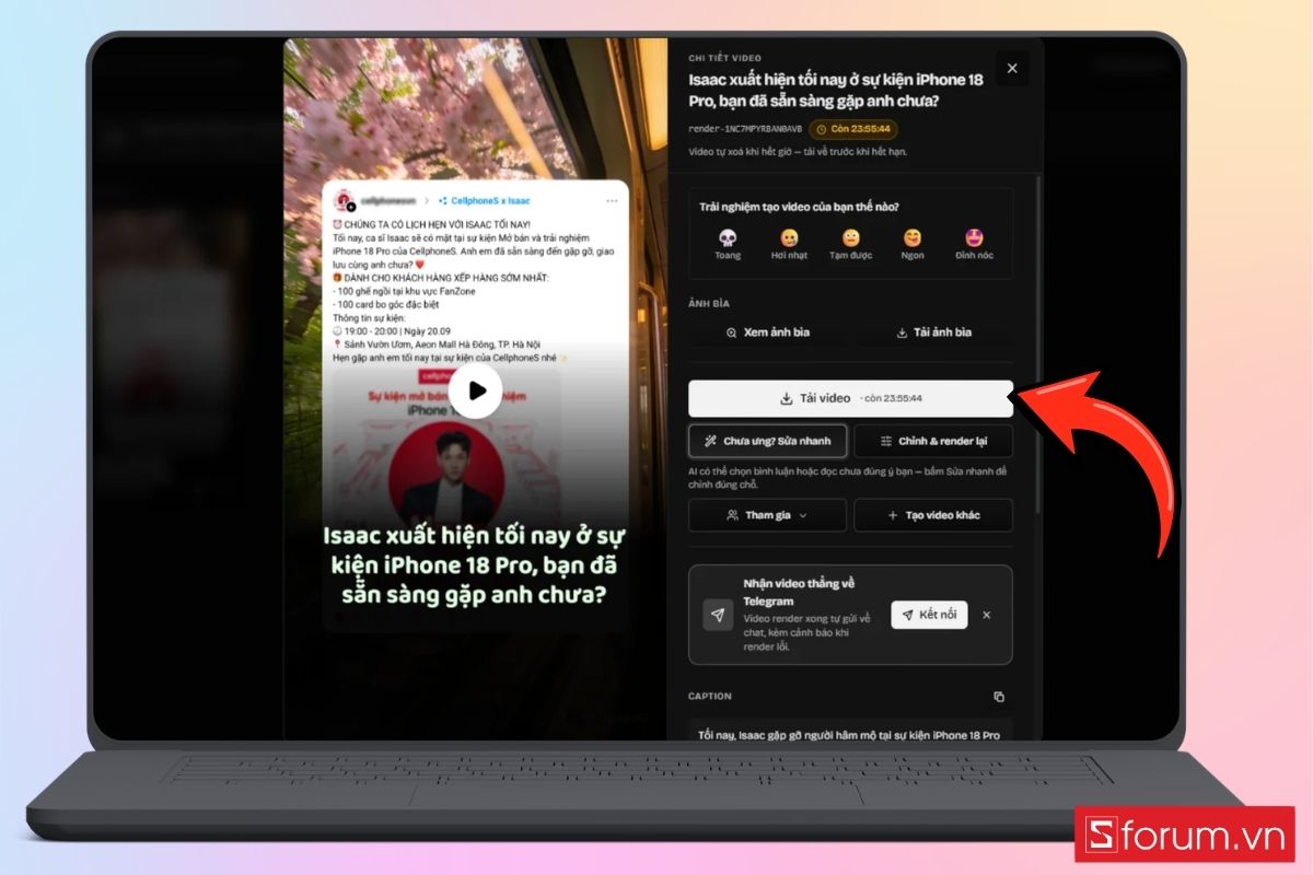 Cách đổi Biến bài viết Threads thành video ngắn bước 11