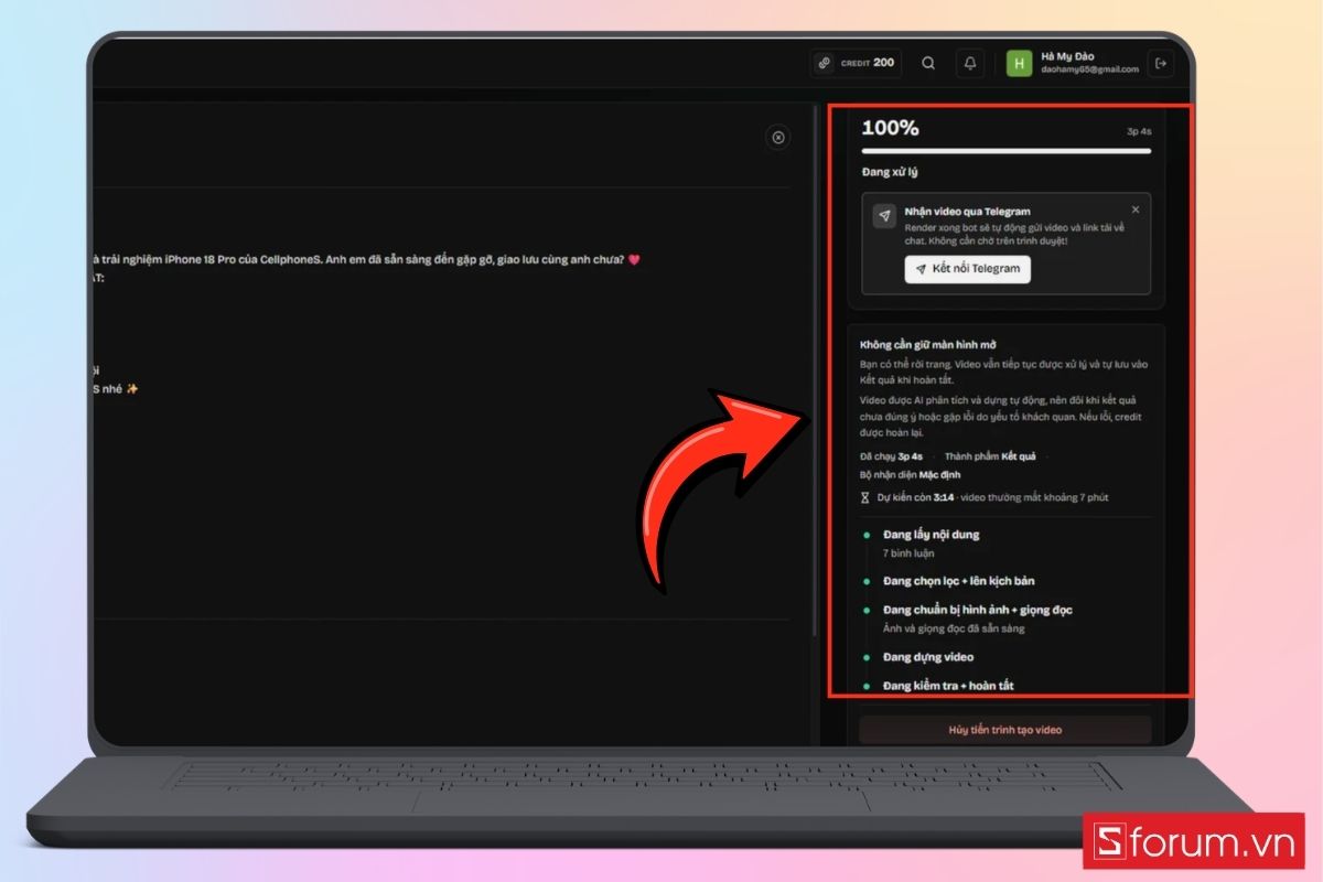 Cách đổi Biến bài viết Threads thành video ngắn bước 6
