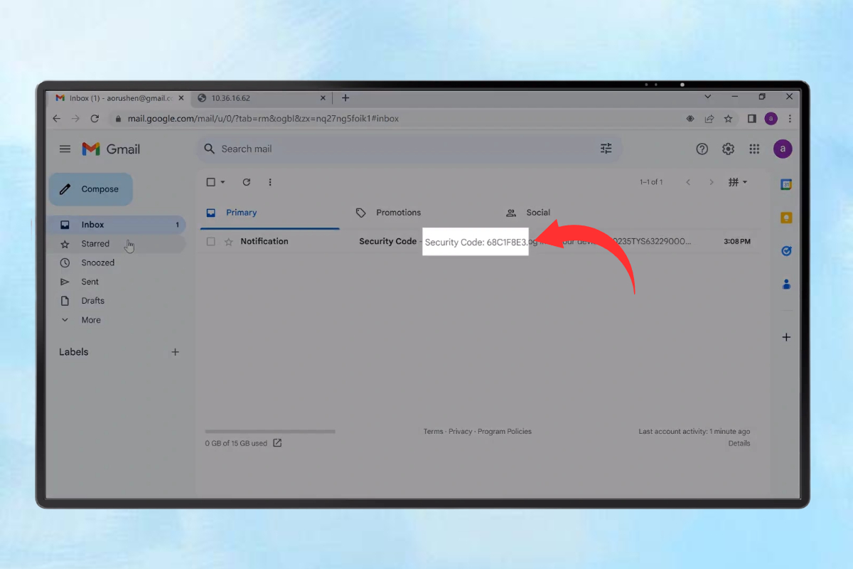 Đổi mật khẩu camera bằng email khôi phục bước 3