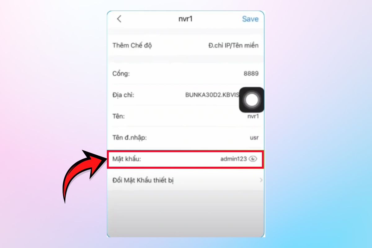 Cách đổi mật khẩu camera KBVision trên điện thoại bước 6