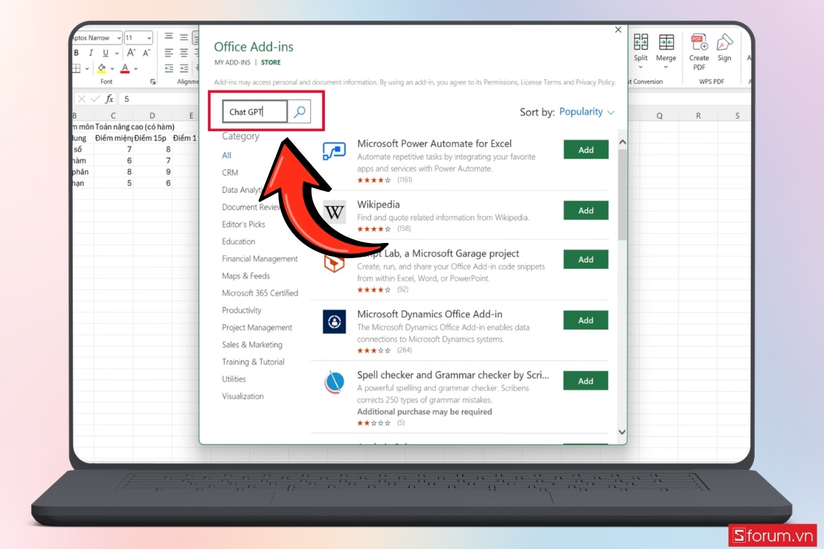 Cách tích hợp ChatGPT vào Excel chi tiết bước 3