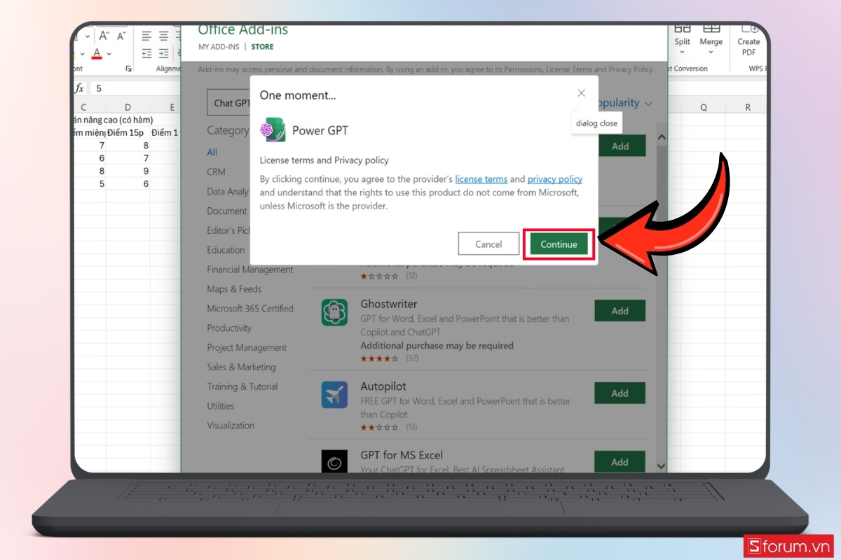 Cách tích hợp ChatGPT vào Excel chi tiết bước 5