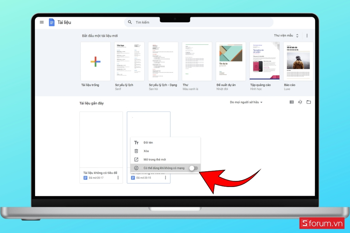 Cách sử dụng Google Docs Offline trong thực tế bước 2