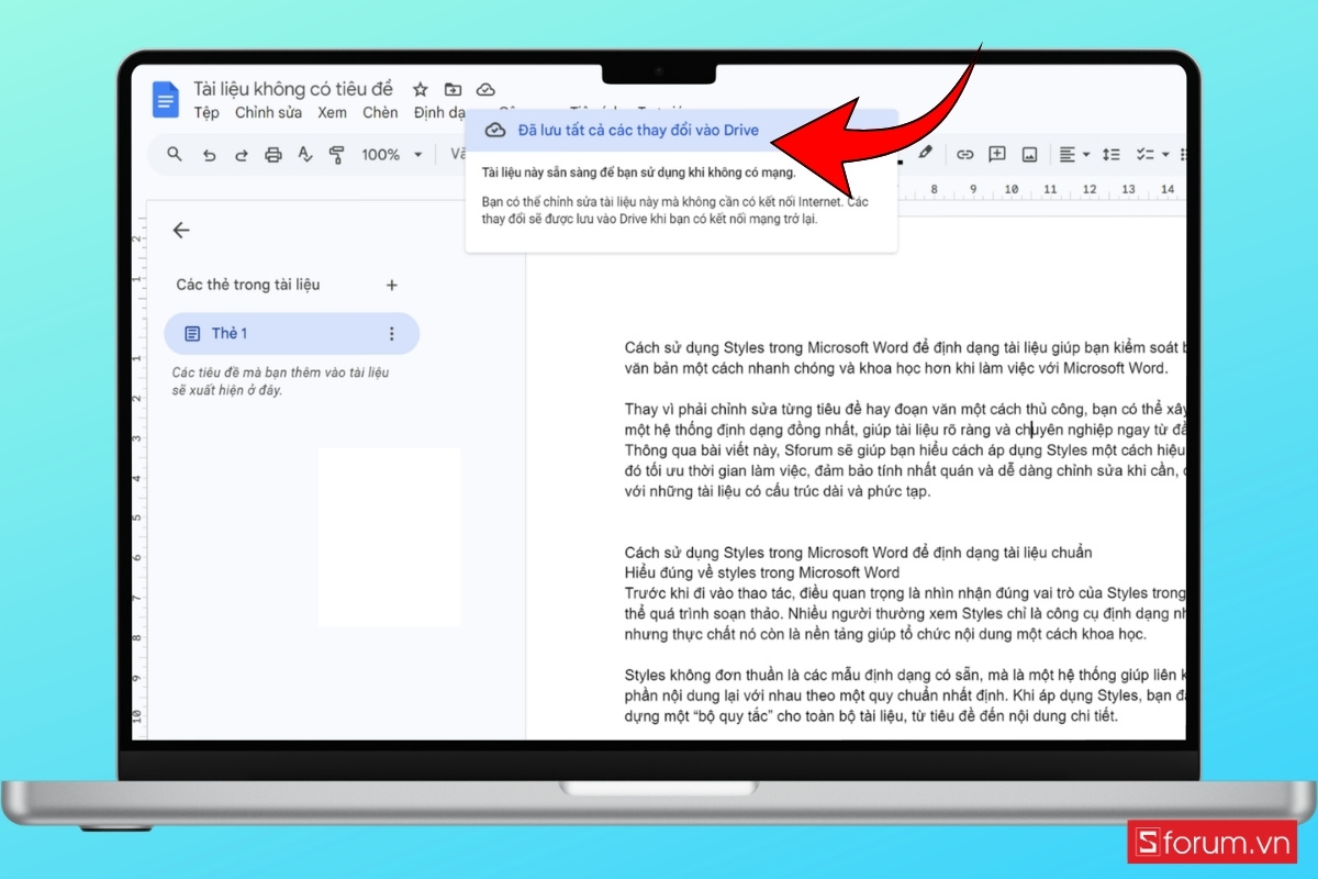Cách sử dụng Google Docs Offline trong thực tế bước 3