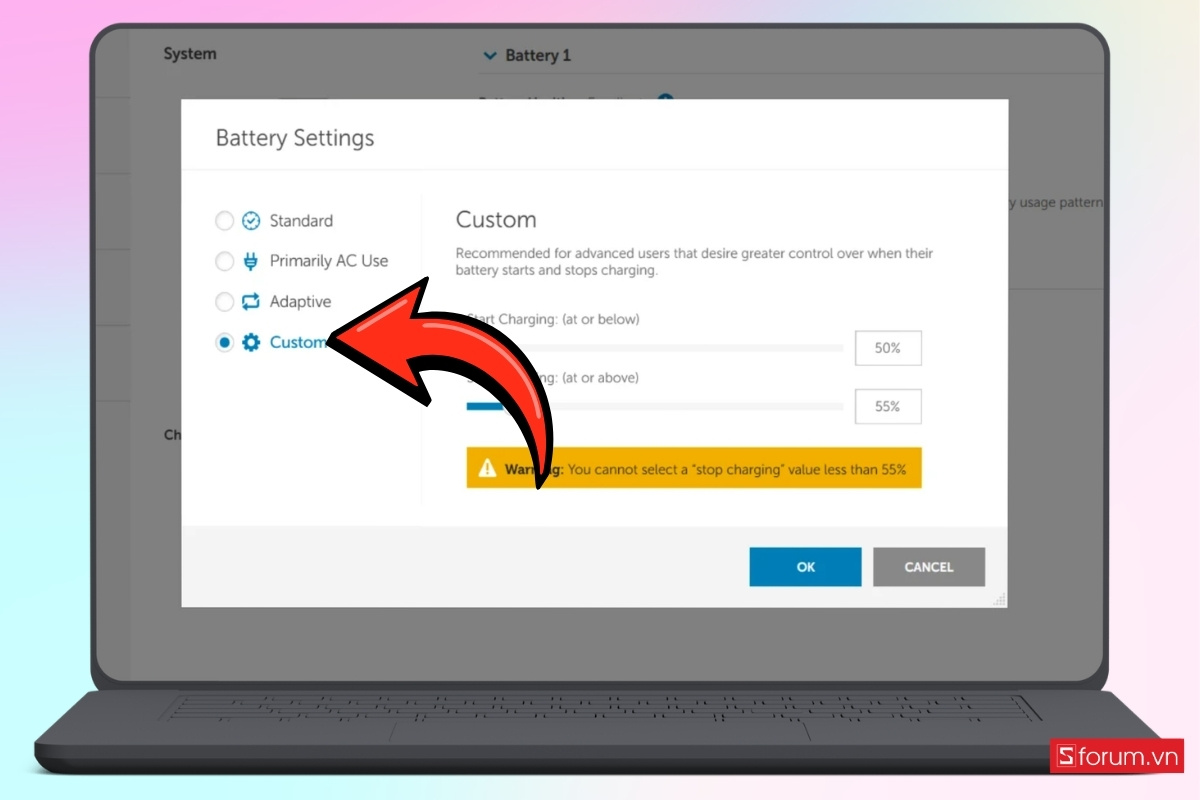 Sử dụng Dell Power Manager bước 9
