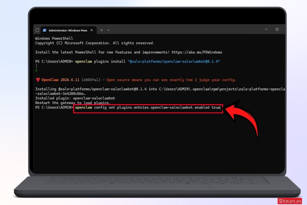 Cách kết nối Zalo với OpenClaw AI bước 4
