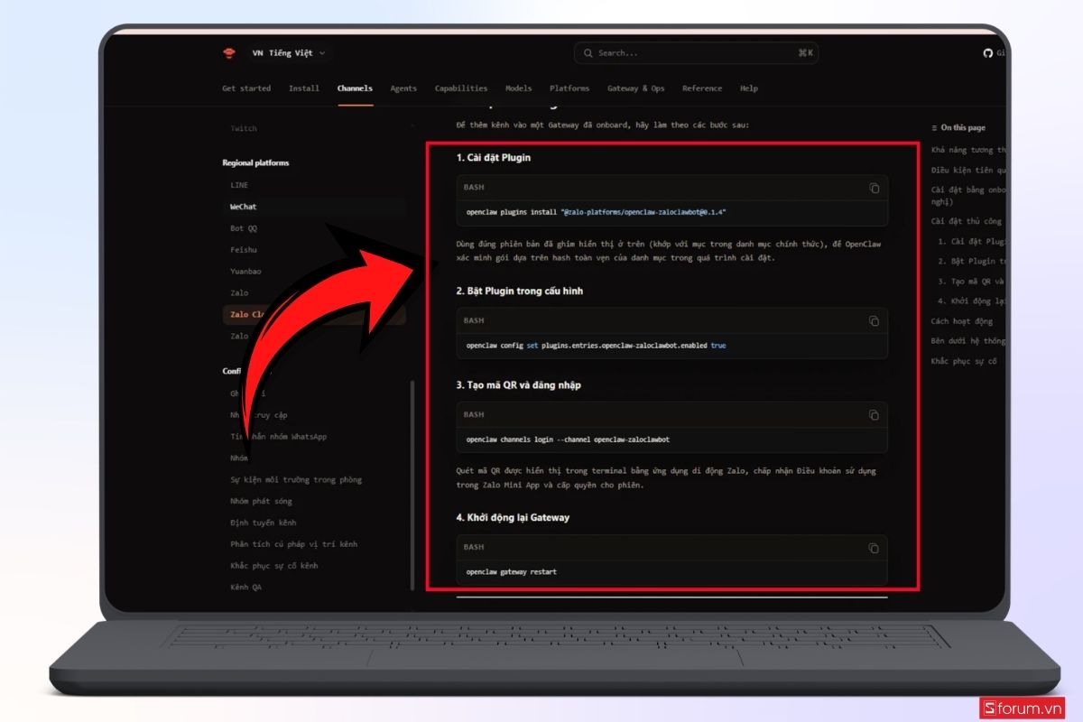 Cách kết nối Zalo với OpenClaw AI bước 1