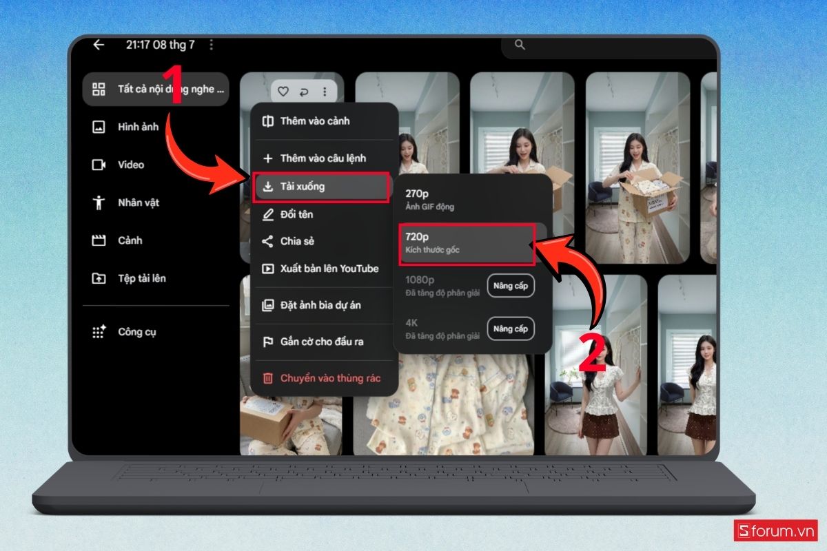 Hướng dẫn cách làm video mẫu ảnh thay đồ thời trang bằng AI bước 18