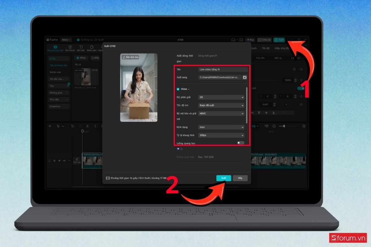Hướng dẫn cách làm video mẫu ảnh thay đồ thời trang bằng AI bước 22