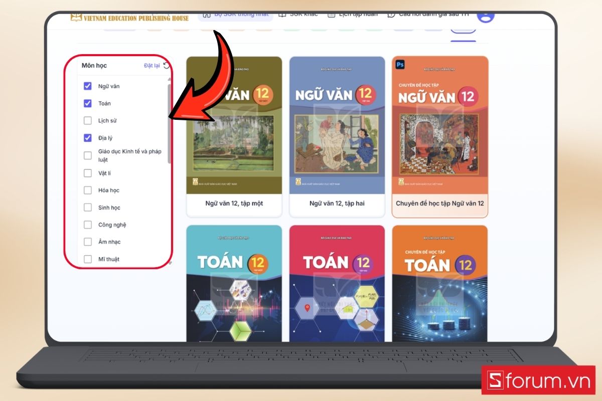 Cách sử dụng sách giáo khoa online miễn phí chi tiết bước 3