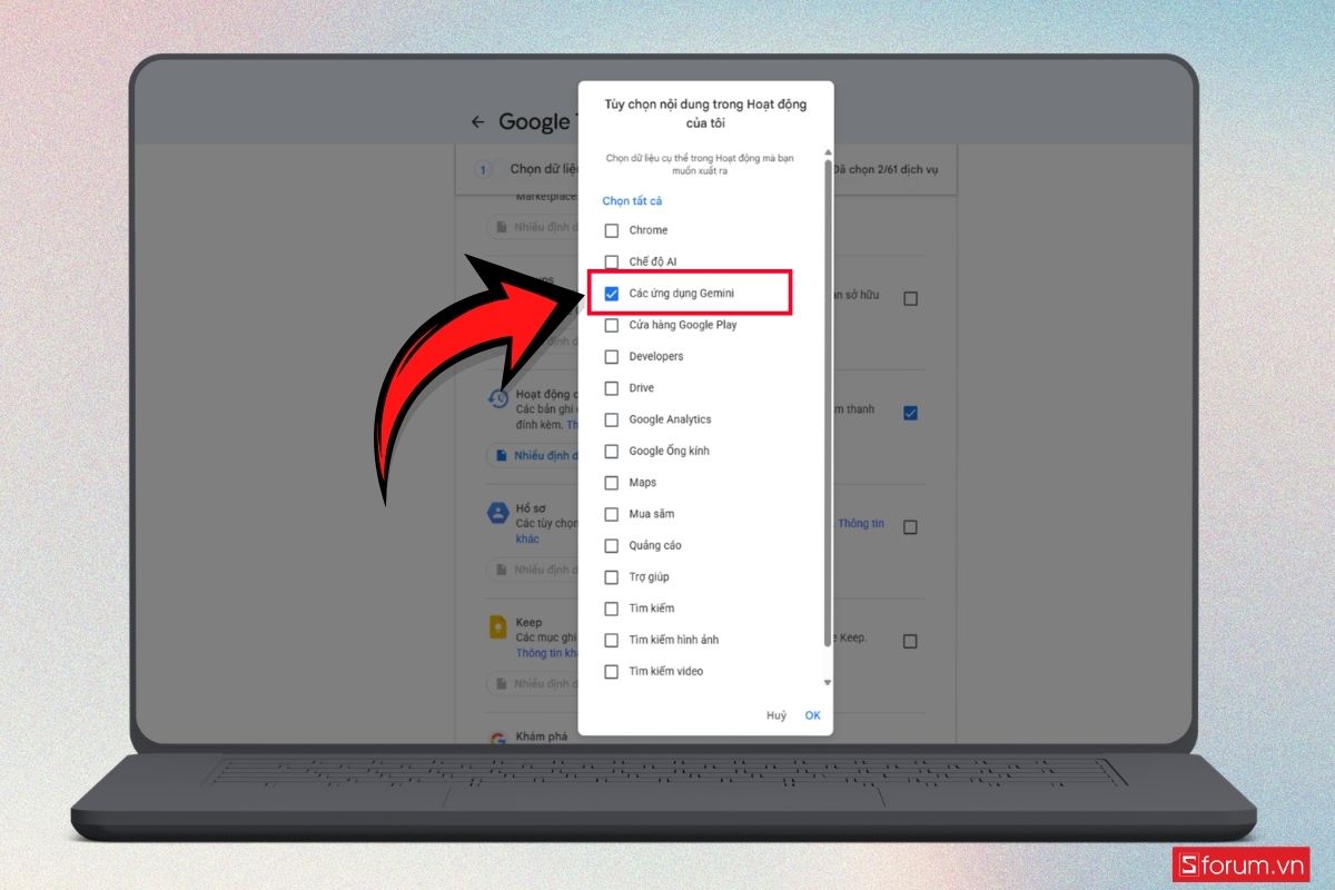 vaCách tải dữ liệu Gemini Apps cá nhân về máy bước 8