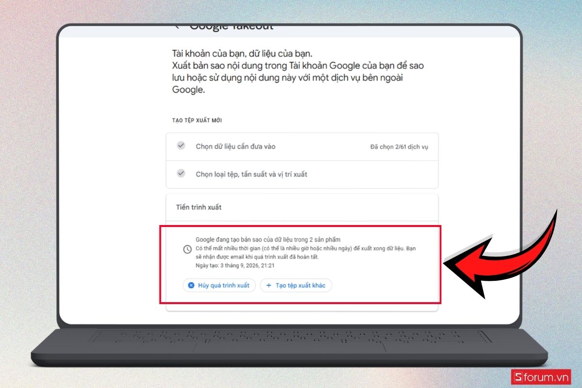 Cách tải dữ liệu Gemini Apps cá nhân về máy bước 12