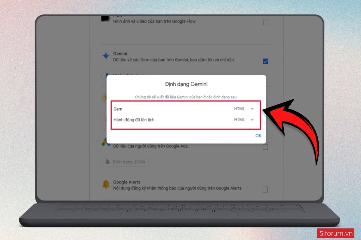 Cách tải dữ liệu Gemini Apps cá nhân về máy bước 5