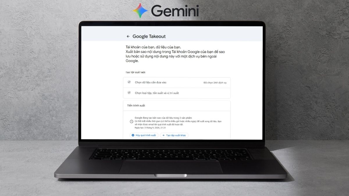 Cách tải dữ liệu Gemini Apps cá nhân về máy nhanh chóng, đơn giản