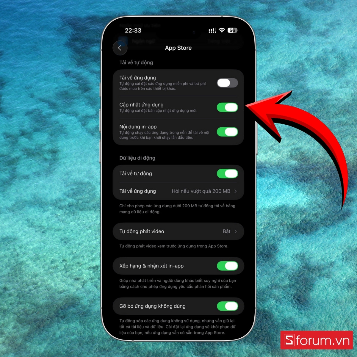Cách tự động cập nhật ứng dụng trên iPhone - bước 2