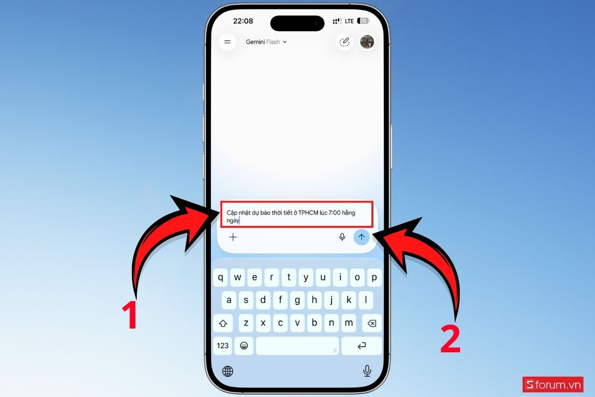 Cách lên lịch hoạt động trên Gemini bằng câu lệnh bước 1