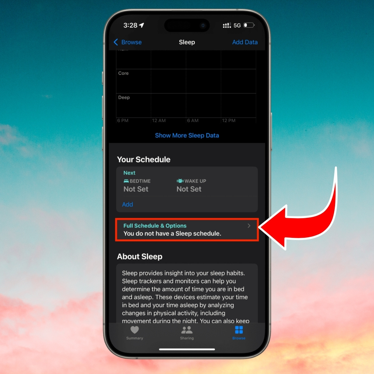 Cách tắt báo thức iPhone bằng ứng dụng Sức khỏe - bước 2