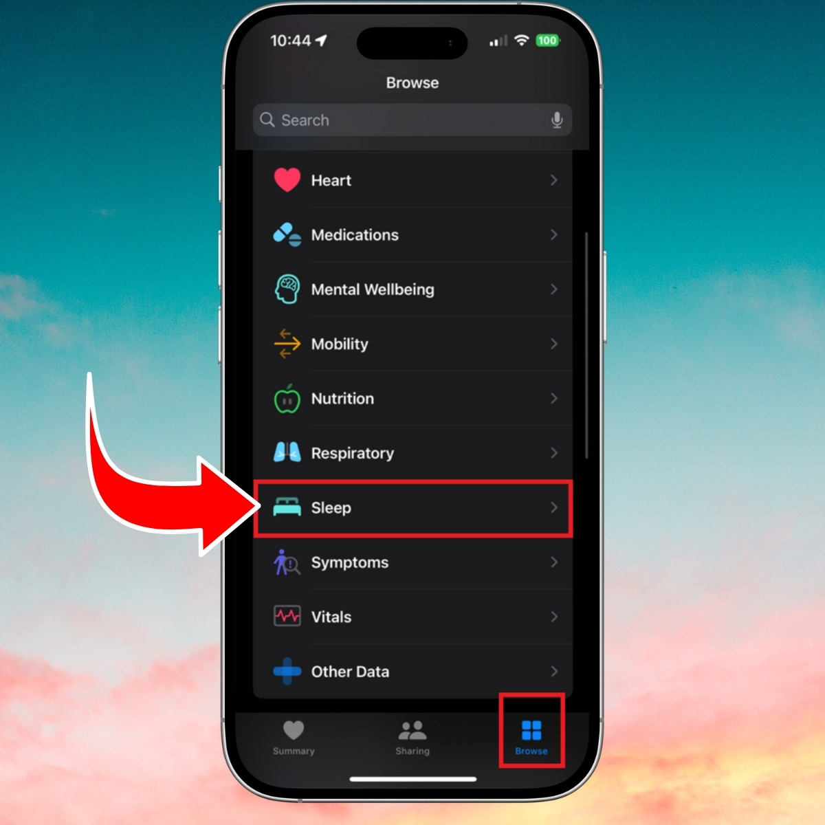 Cách tắt báo thức vĩnh viễn iPhone bằng ứng dụng Sức khỏe - bước 1