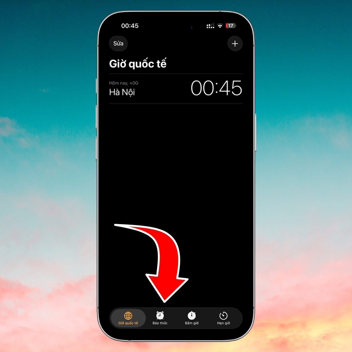 Cách tắt báo thức mặc định trên iPhone - bước 1