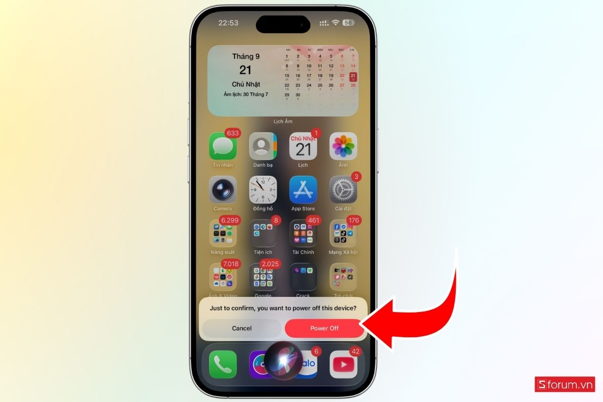 Cách tắt nguồn iPhone 18 Pro Series bằng Siri bước 3