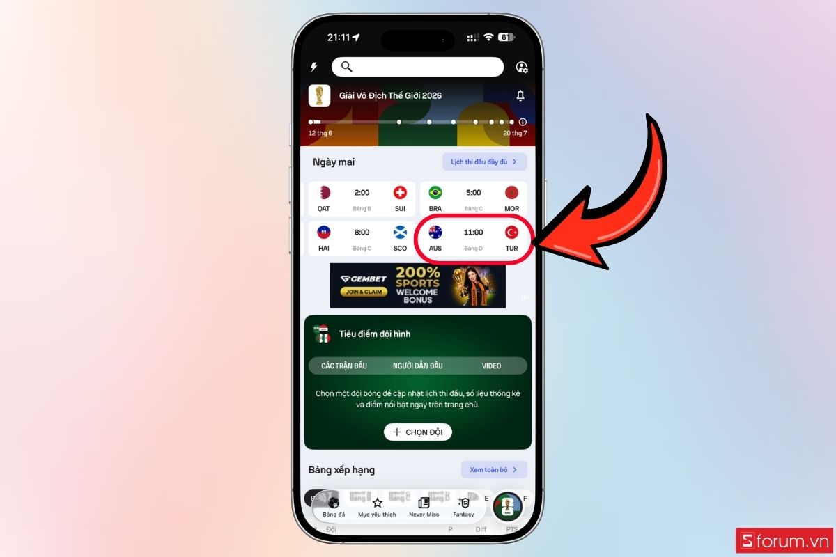 Dùng Sofascore để theo dõi phân tích trận đấu bước 4