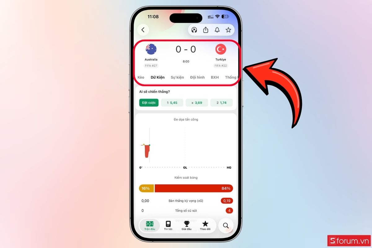 Dùng FotMob để nhận thông báo nhanh bước 5