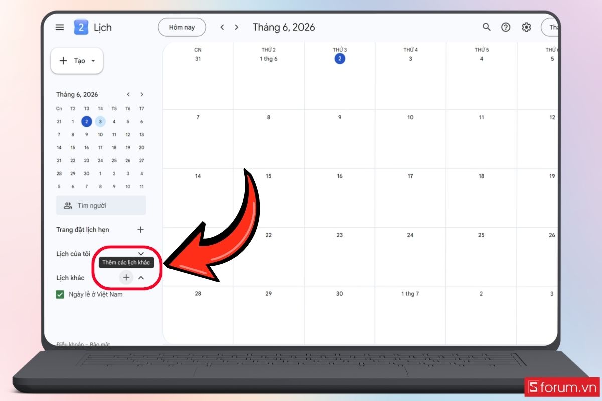 Cách thêm lịch World Cup 2026 trên Android qua Google Calendar bước 2