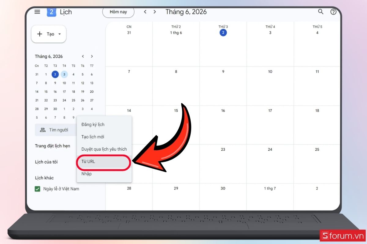 Cách thêm lịch World Cup 2026 trên Android qua Google Calendar bước 3