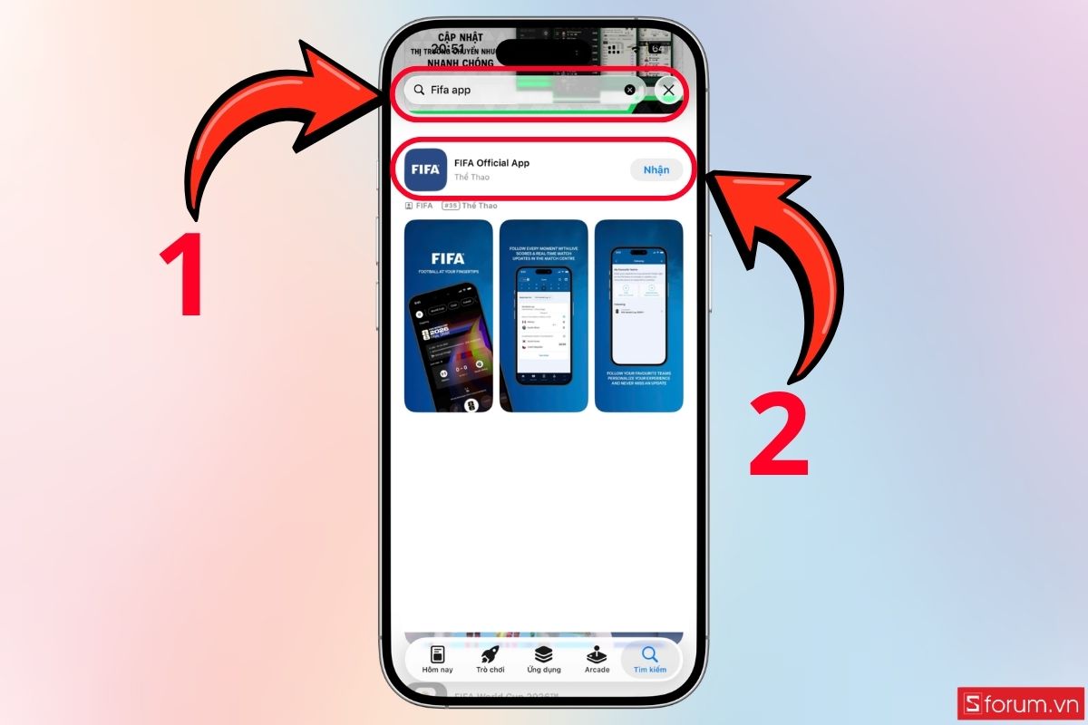 Cách theo dõi kết quả World Cup 2026 Dùng FIFA App để theo dõi chính thức bước 1