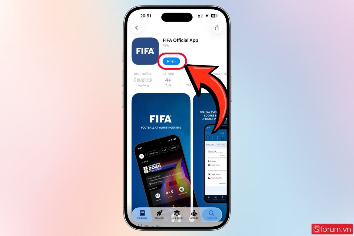 Cách theo dõi kết quả World Cup 2026 dùng FIFA App để theo dõi chính thức bước 2