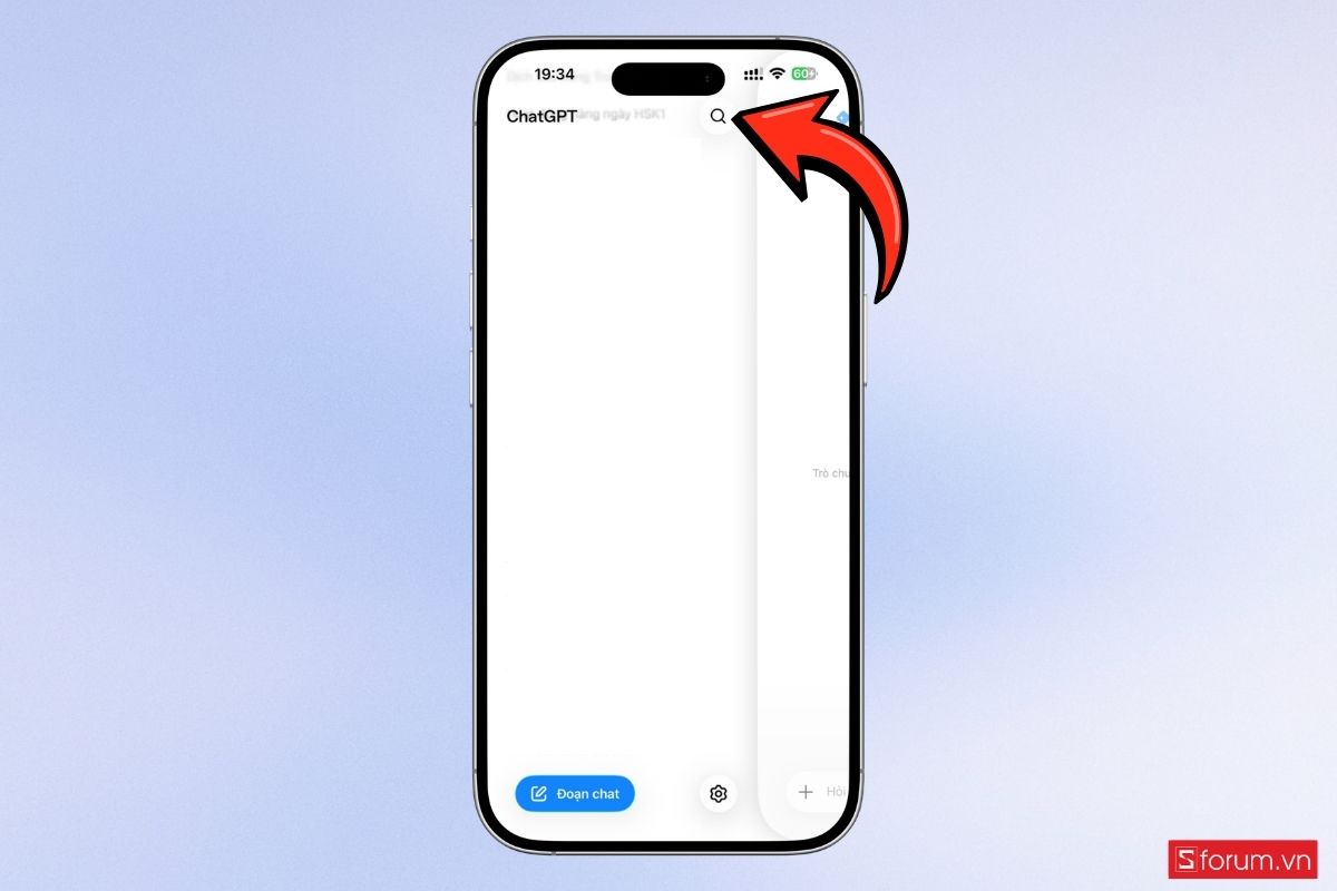 Cách tìm kiếm tin nhắn trên ChatGPT điện thoại bước 2