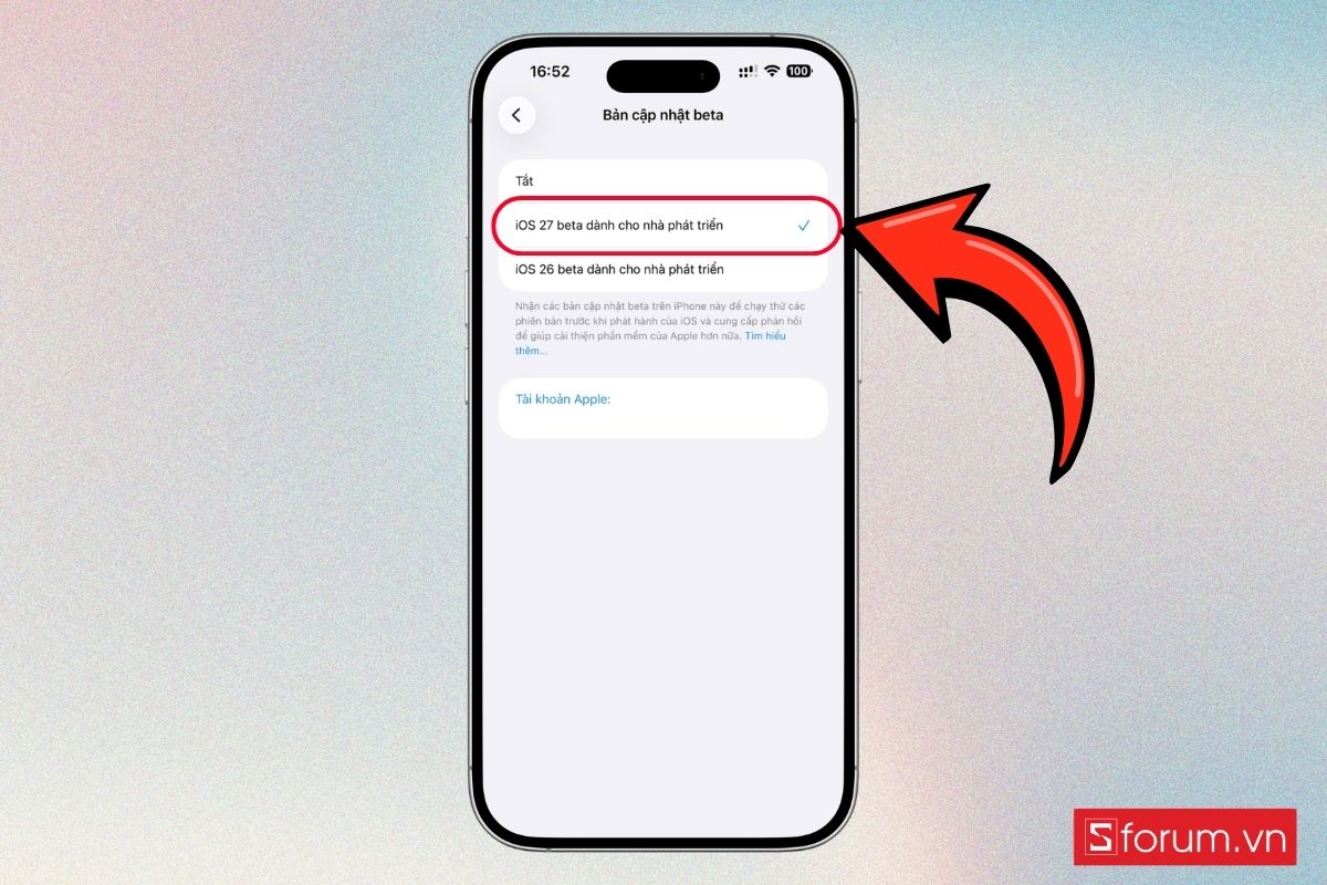 Cách cập nhật iOS 27.2 Beta 2 bước 4