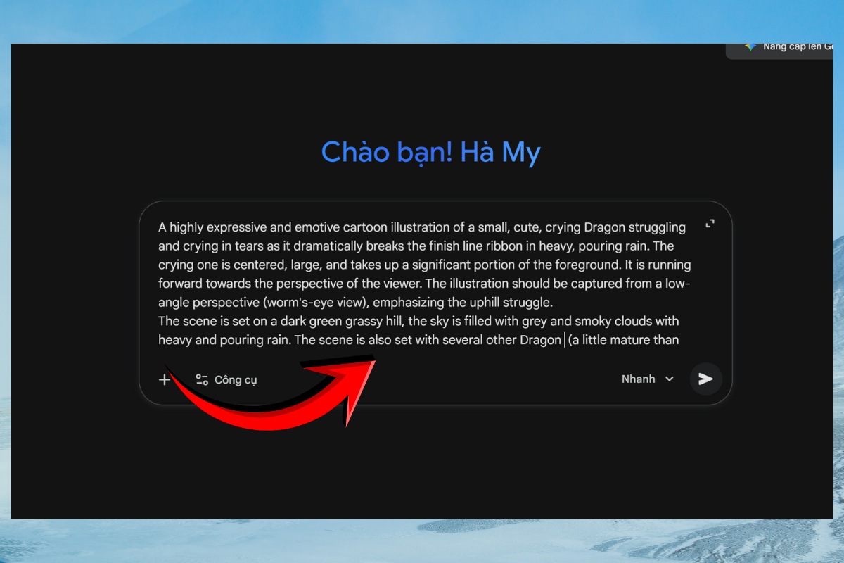Hướng dẫn tạo ảnh chạy KPI vừa khóc bằng AI cực đơn giản bước 2