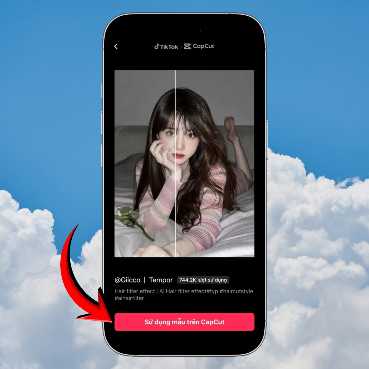 Hướng dẫn cách chọn kiểu tóc phù hợp bằng CapCut bước 1