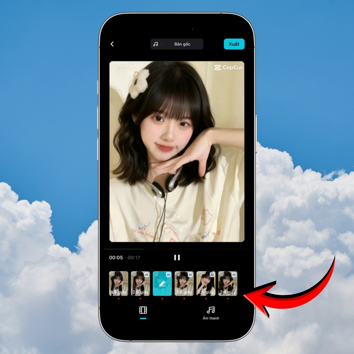 Hướng dẫn cách chọn kiểu tóc phù hợp bằng CapCut bước 4