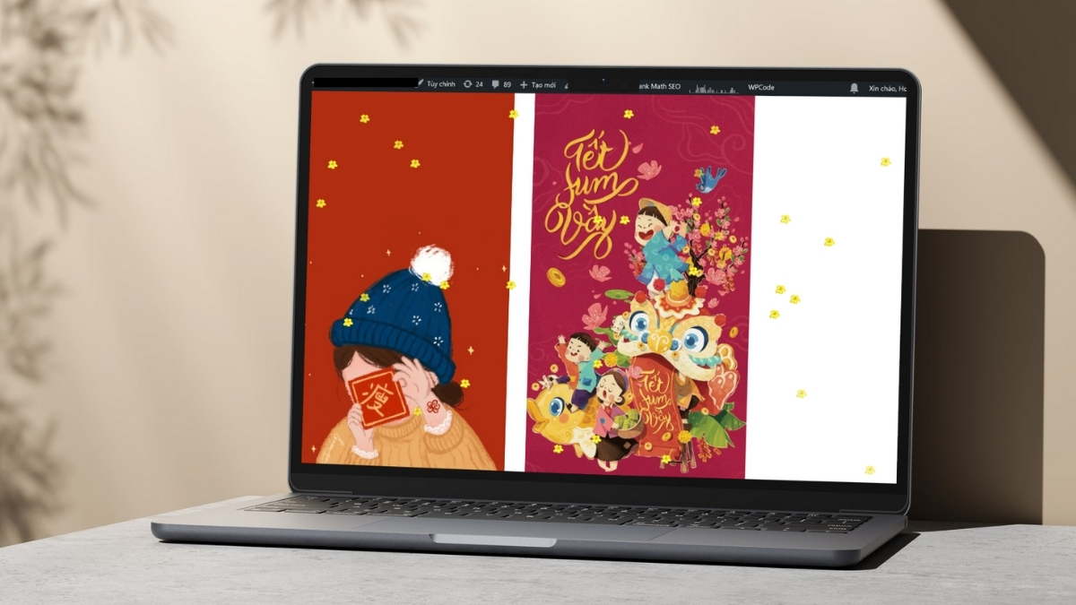 Code hoa đào hoa mai cho website đón Tết 2026 lung linh