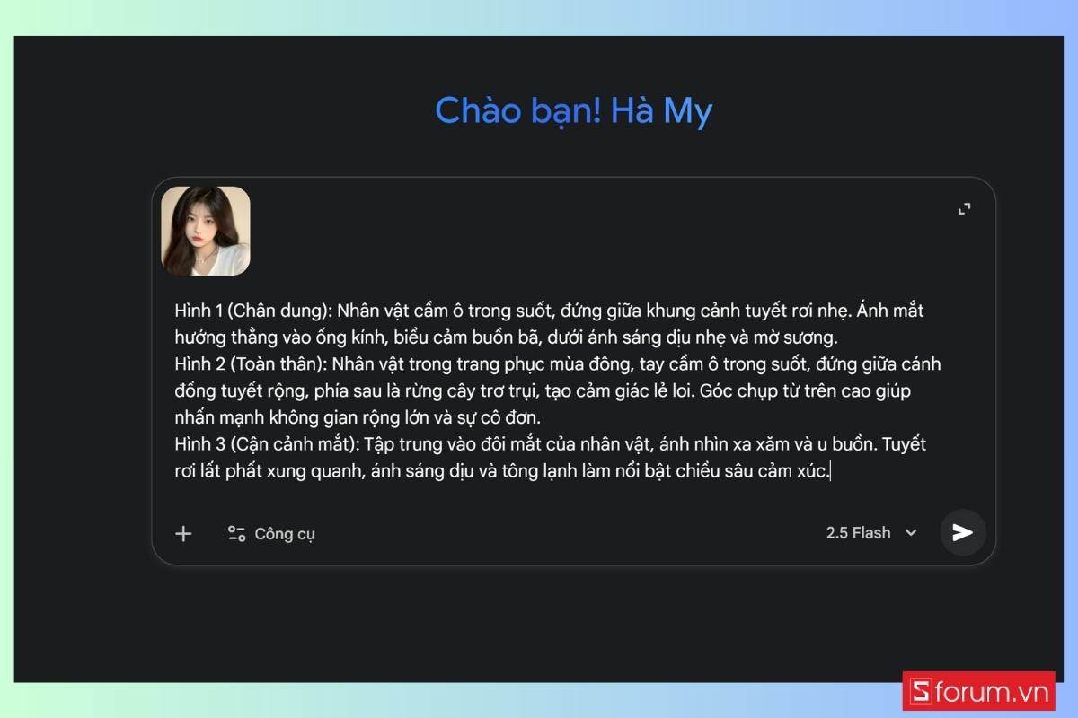 Cách tạo ảnh mùa đông như phim Hàn bằng Gemini AI trong 1 phút bước 2