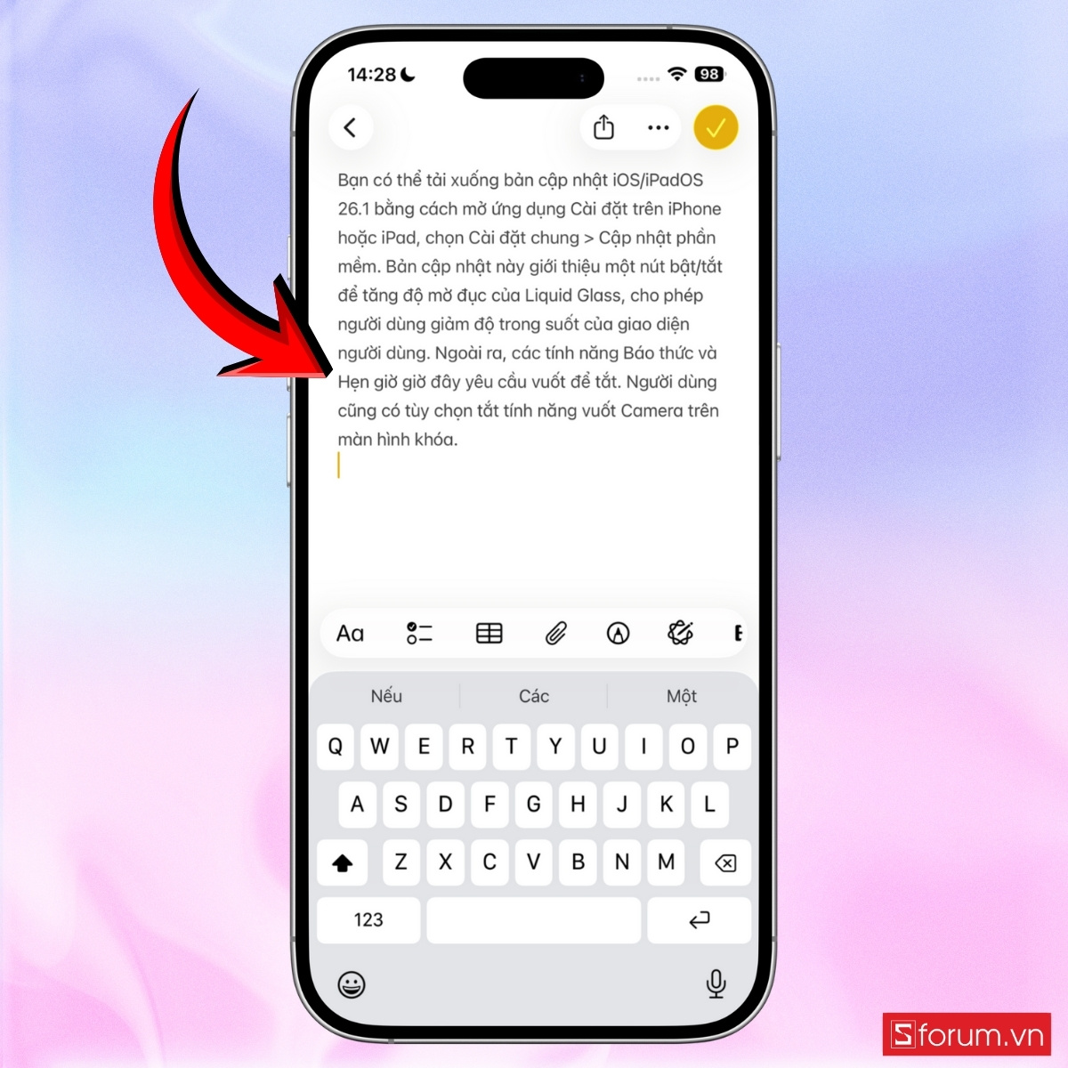 Các cách sử dụng Công cụ viết trên iOS 26.1 bước 7