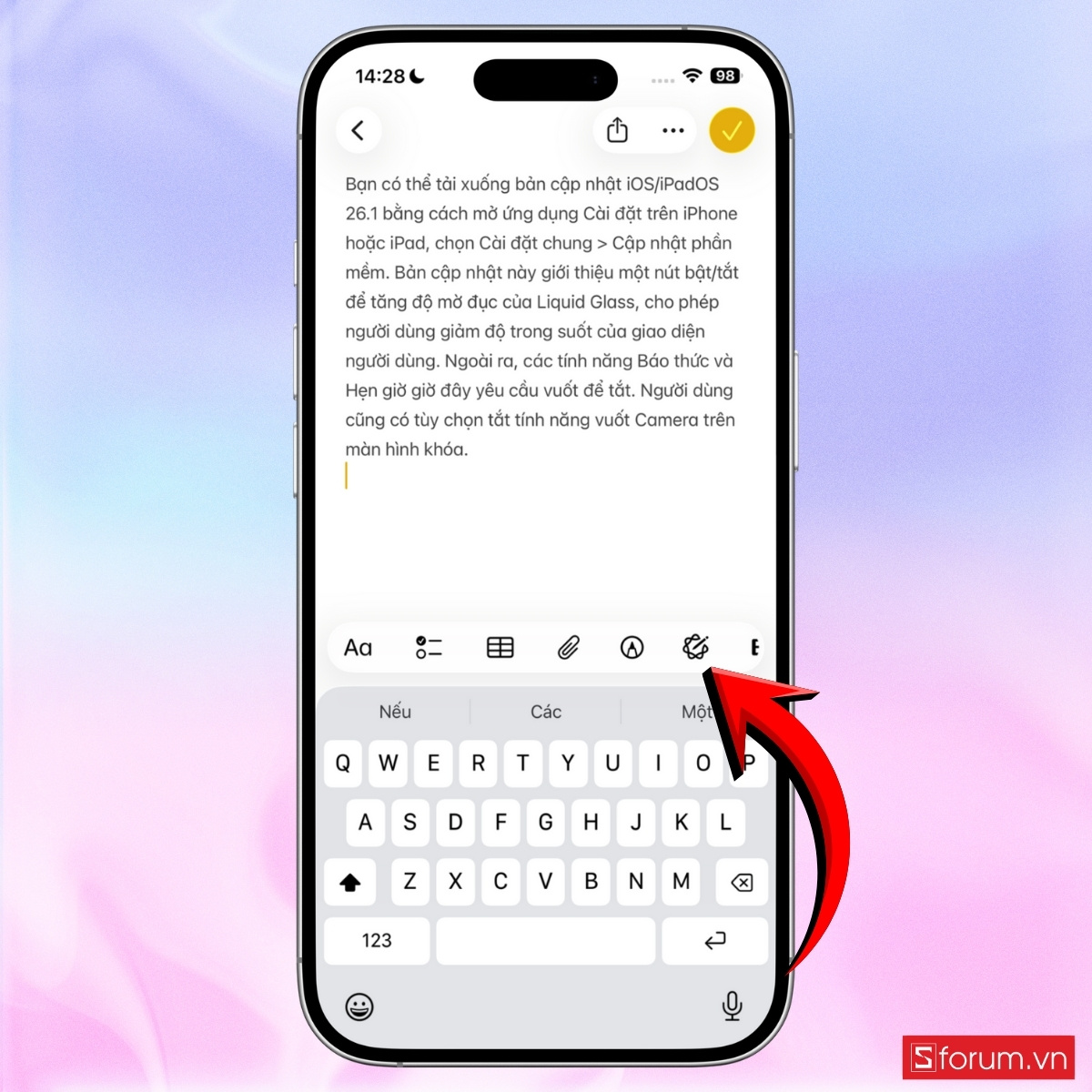 Các cách sử dụng Công cụ viết trên iOS 26.1 bước 14
