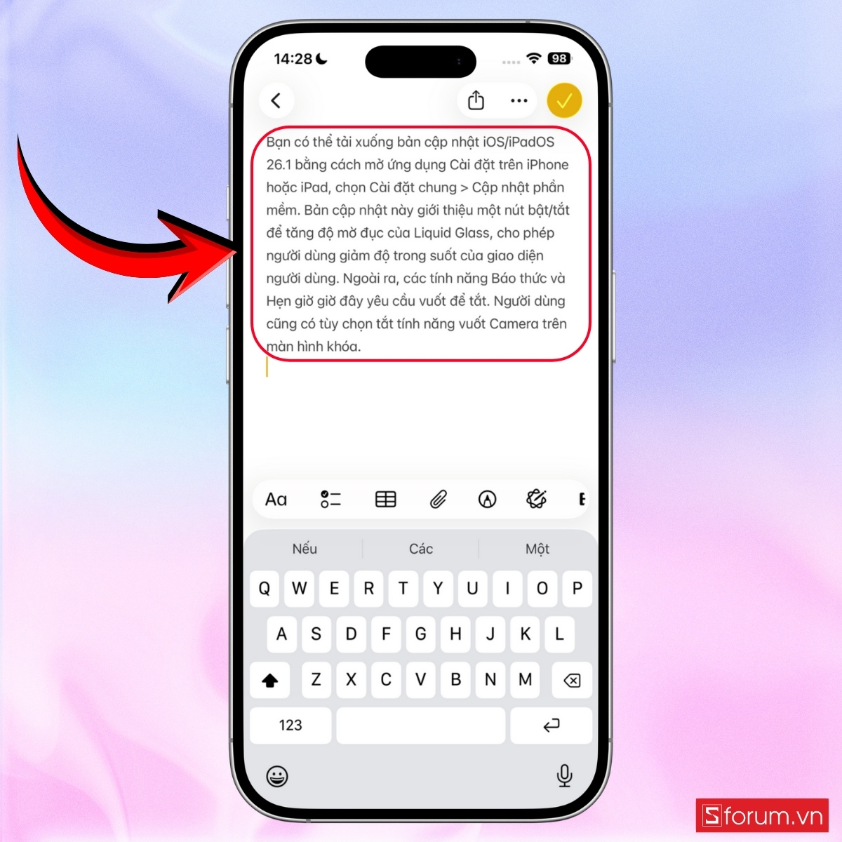 Các cách sử dụng Công cụ viết trên iOS 26.1