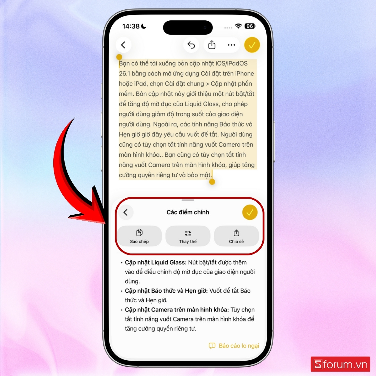 Các cách sử dụng Công cụ viết trên iOS 26.1 bước 17