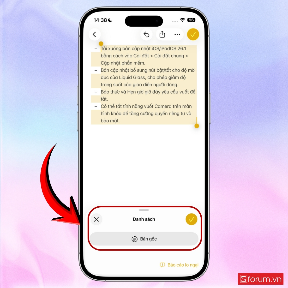 Các cách sử dụng Công cụ viết trên iOS 26.1 bước 18